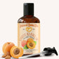 Bottle of Natural Born Oils apricot kernel oil with pump on a white background