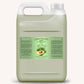 Large container of avocado oil with a label on a white background